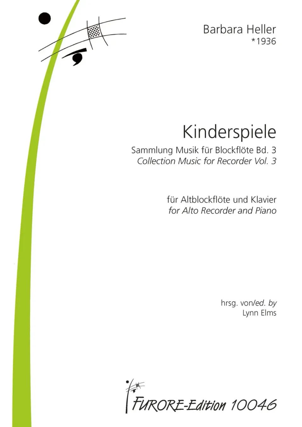 Furore Edition Kinderspiele Altblockflöte Klavier Noten