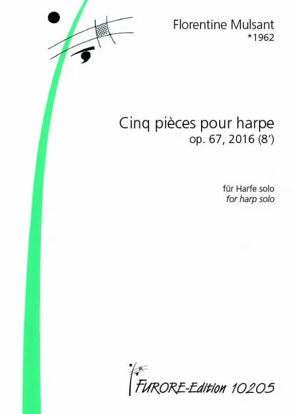 Furore Edition Cinq pièces pour harpe op. 67 für Harfe, Partitur