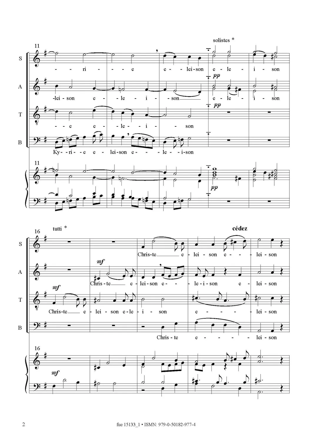 Furore Edition Kyrie Eleison für 4-stimmigen Chor