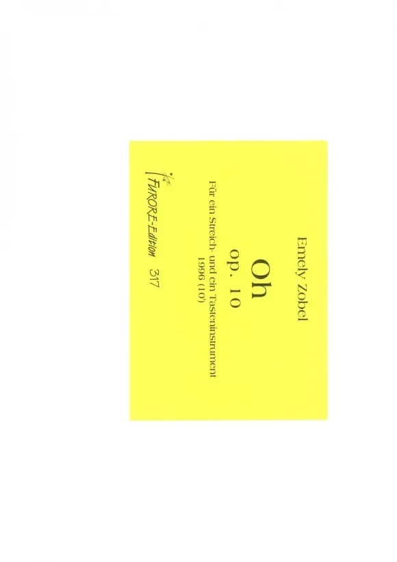 Furore Edition Oh op. 10 Noten für Streichinstrument und Klavier