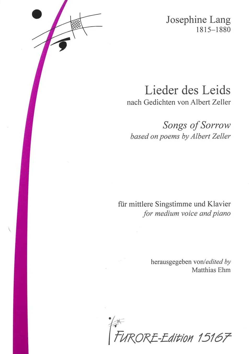Furore Edition Songs of Sorrow Lieder nach Gedichten von Albert Zeller