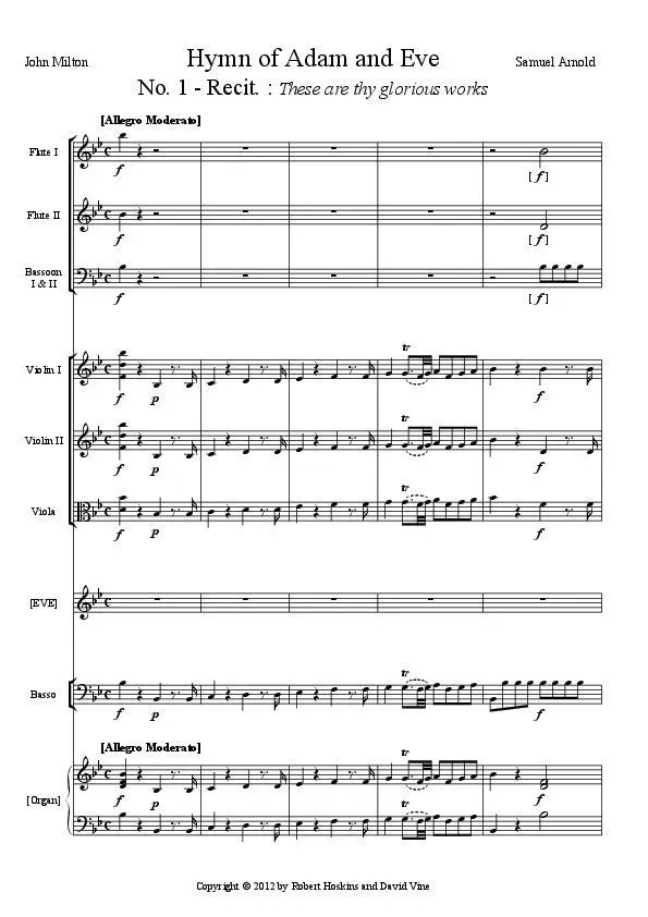 Artaria Arnold Hymn of Adam and Eve AE534 Noten Chor
