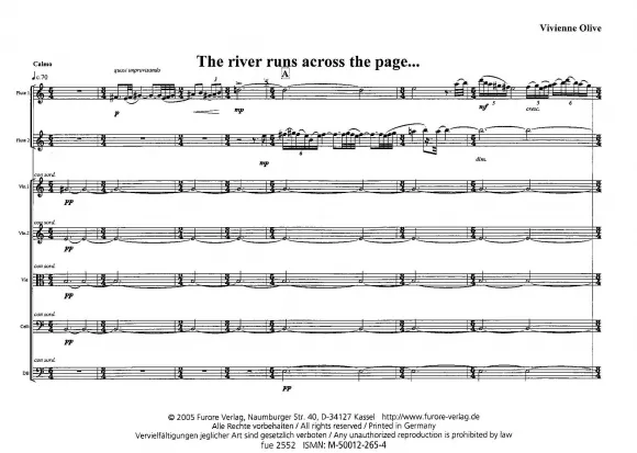 Furore Edition The river runs across the page Orchester Leihmaterial