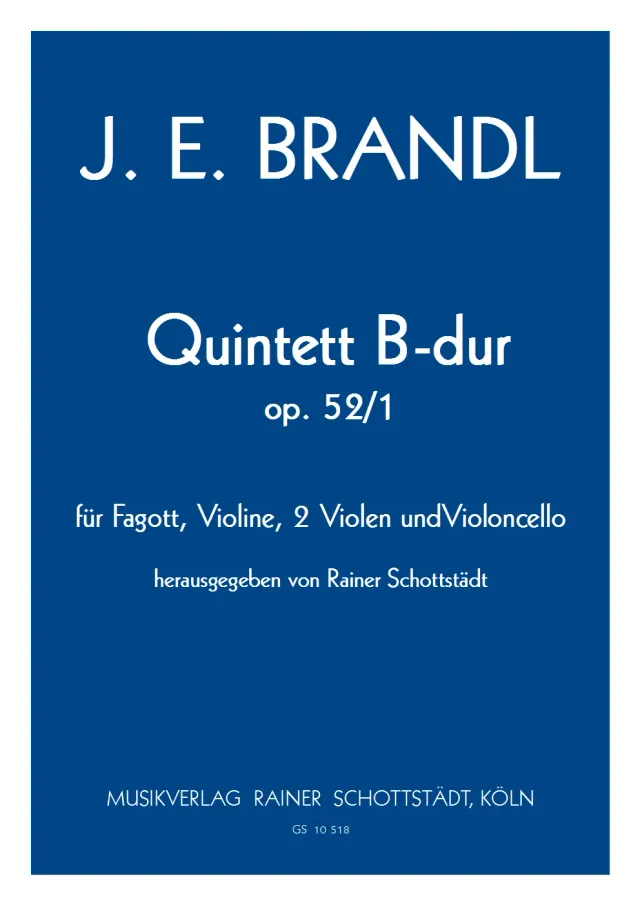 Musikverlag Rainer Schottstädt Quintett B-dur op. 52/1 Noten Fagott Streicher