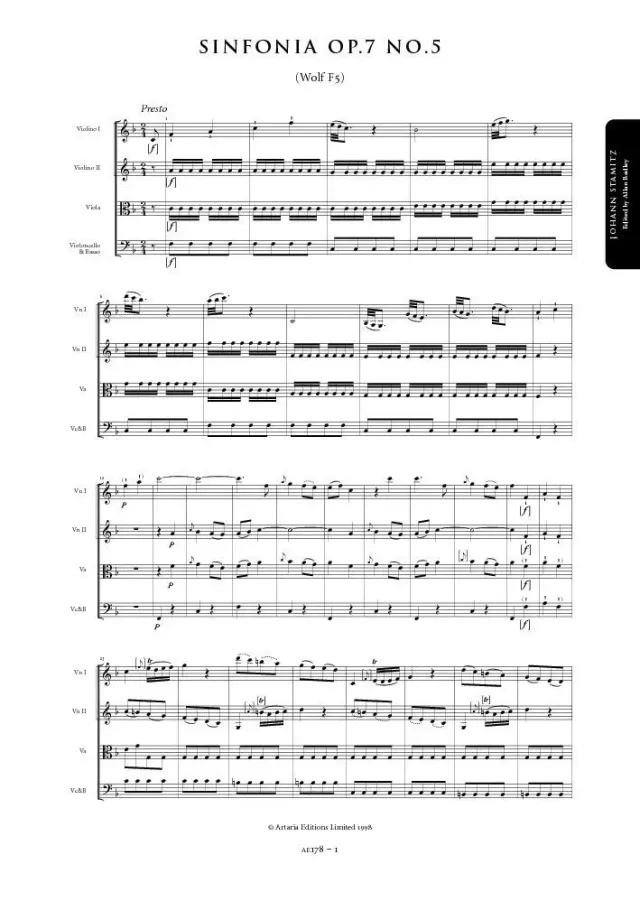Artaria Symphony in F major Partitur