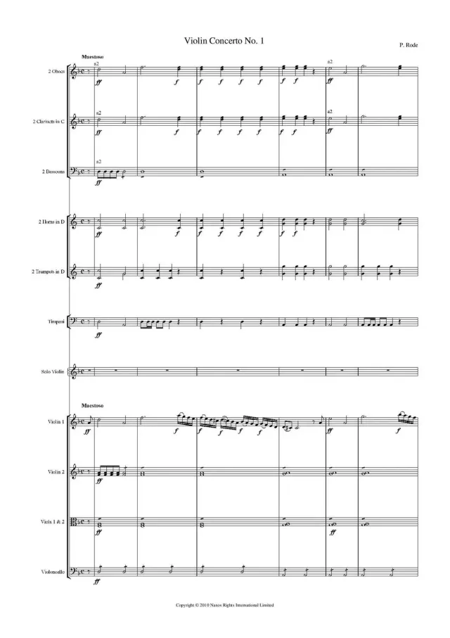 Artaria Rode, Pierre Violin Concerto No.1 in D Minor, Op.3 Partitur