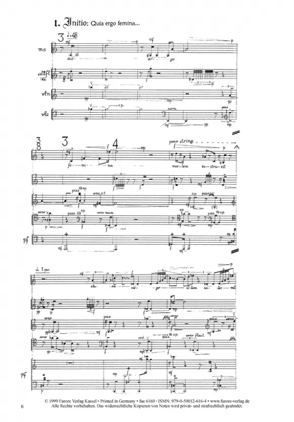 Furore Edition Sprachrohr De Sancta Maria Partitur Mezzosopran Ensemble