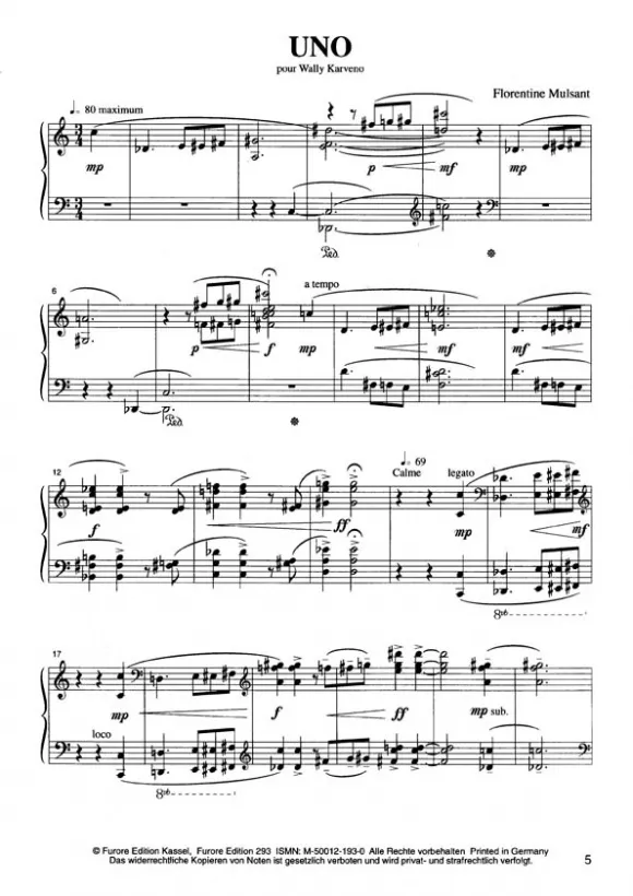 Furore Edition Uno Partitur für Klavier