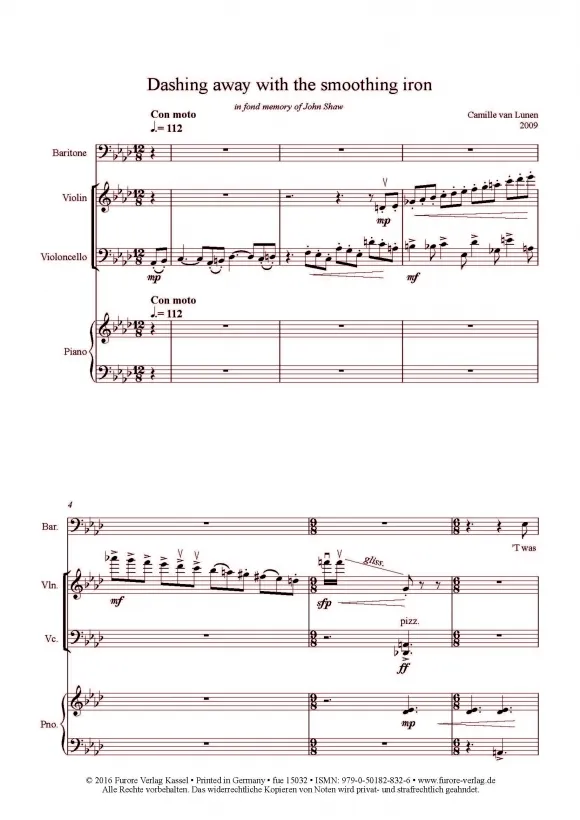 Furore Edition Songs of the British Isles Noten Bariton Trio