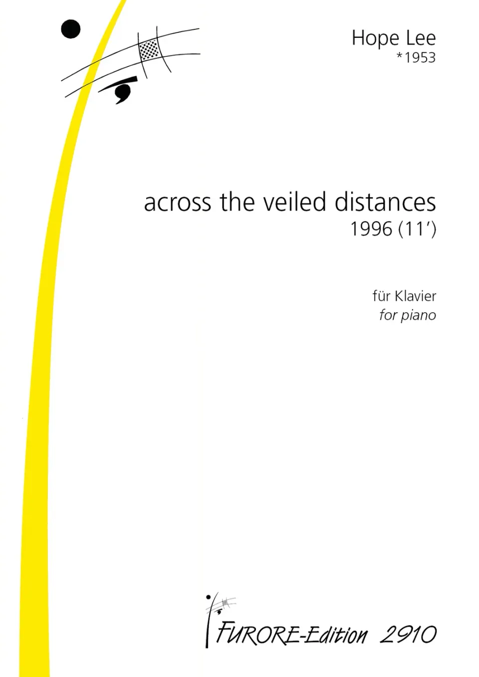 Furore Edition Across the veiled distances Klavierpartitur