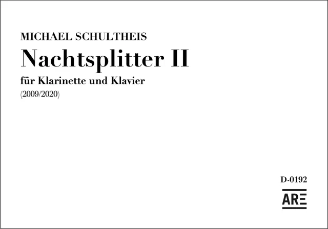 Are Musik Verlag Schultheis Nachtsplitter II Klarinette Klavier Noten