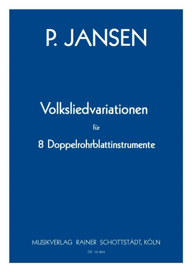 Musikverlag Rainer Schottstädt Volksliedvariationen Noten Doppelrohrblatt