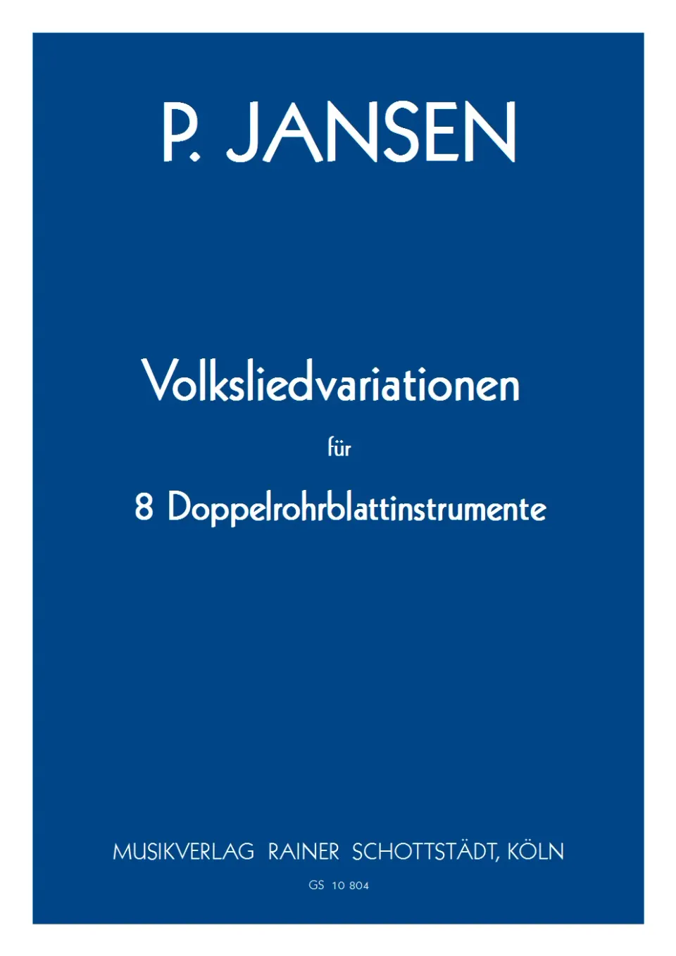 Musikverlag Rainer Schottstädt Volksliedvariationen Noten Doppelrohrblatt