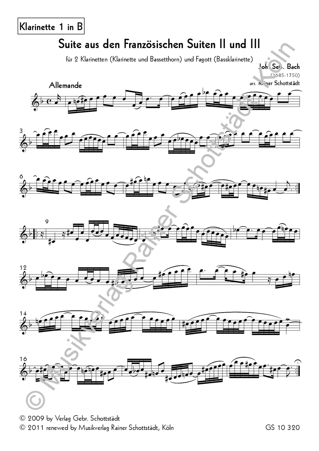 Musikverlag Rainer Schottstädt Suite Franz. Suiten 2 und 3 Noten Trio