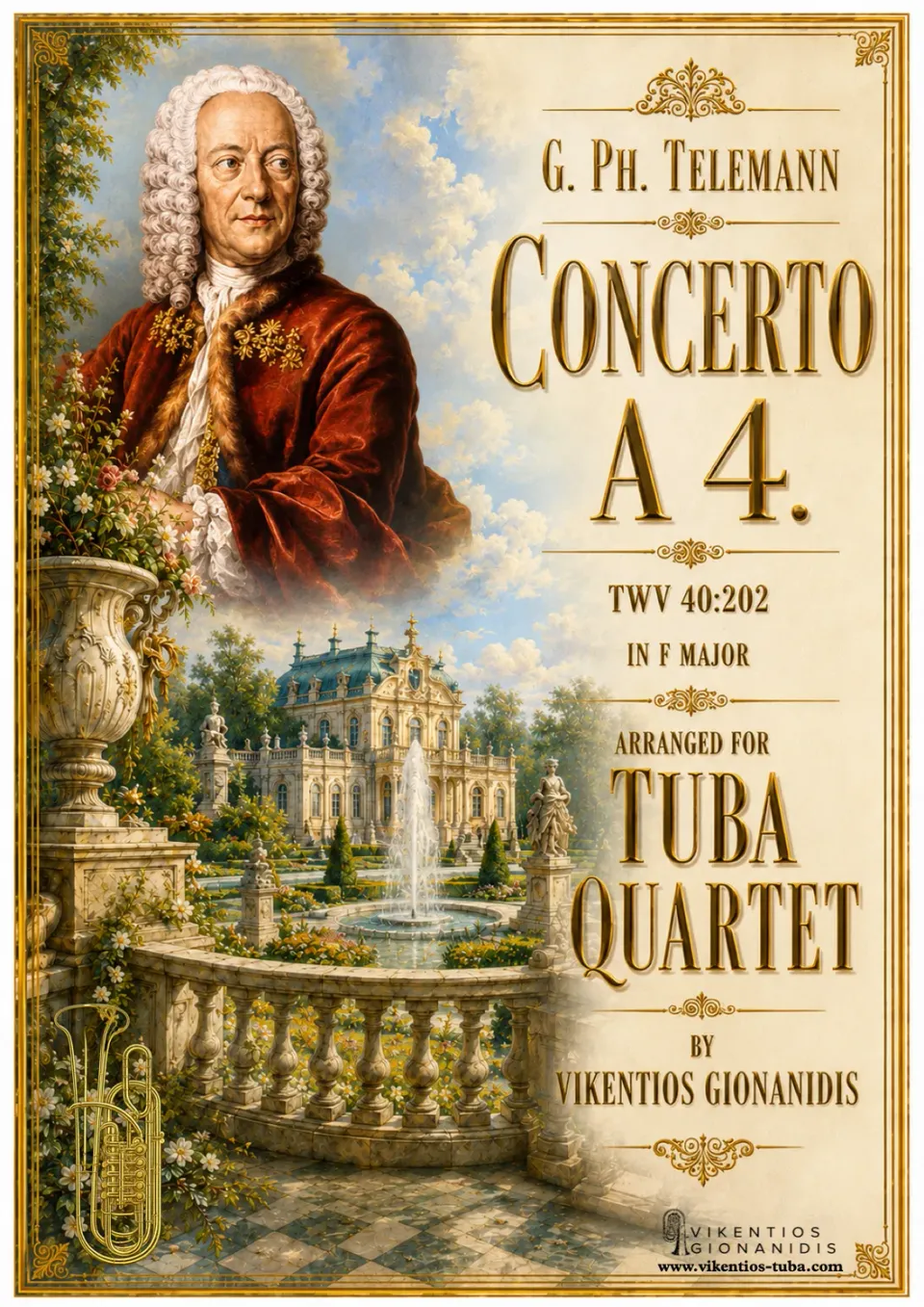 Vikentios Gionanidis Concerto á4 TWV 40:202 Noten Tubaquartett