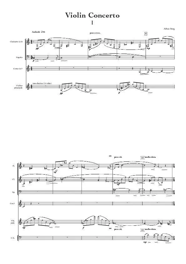 Artaria Berg Violinkonzert Kammerensemble Noten