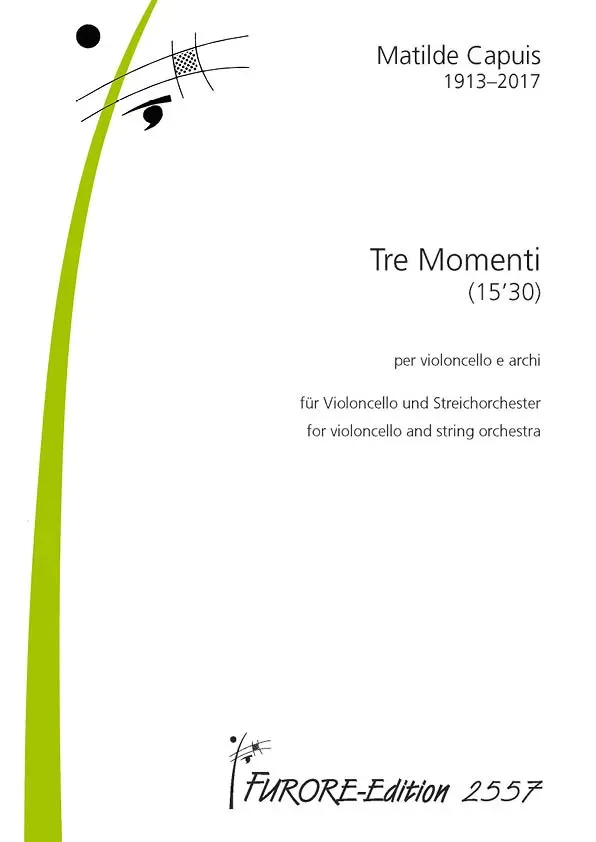 Furore Edition Tre Momenti für Violoncello und Streichorchester Noten