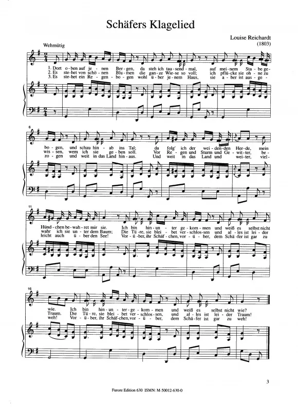 Furore Edition Von Goethe inspiriert Lieder für Singstimme und Klavier