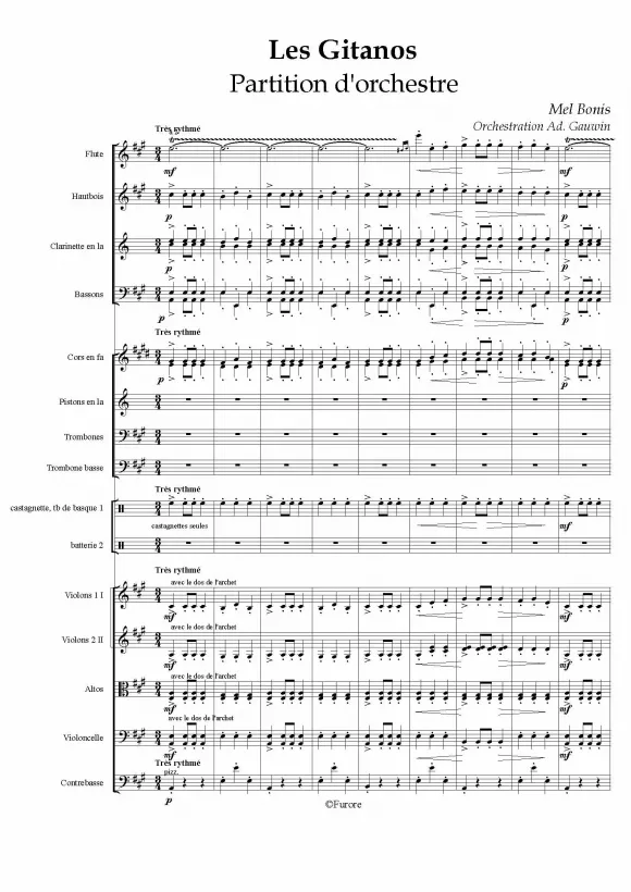 Furore Edition Les Gitanos op. 15/3 Aufführungsmaterial für Orchester