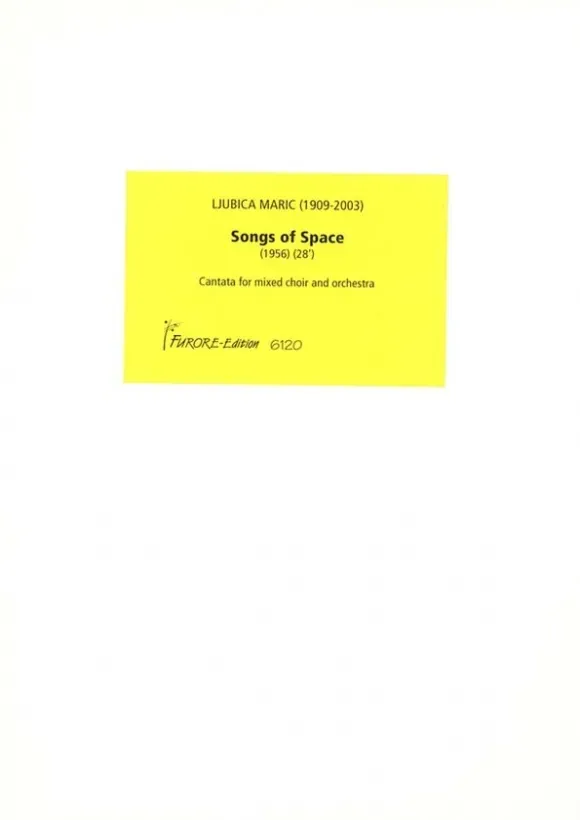 Furore Edition Songs of Space Chor Orchester Mietmaterial 28 Min