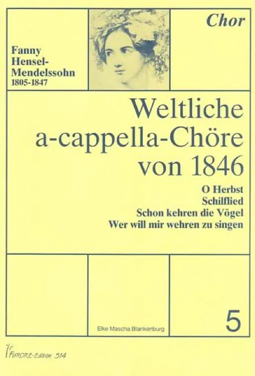 Furore Edition Weltliche a-cappella Chöre von 1846 Vol. 5 Chorpartitur