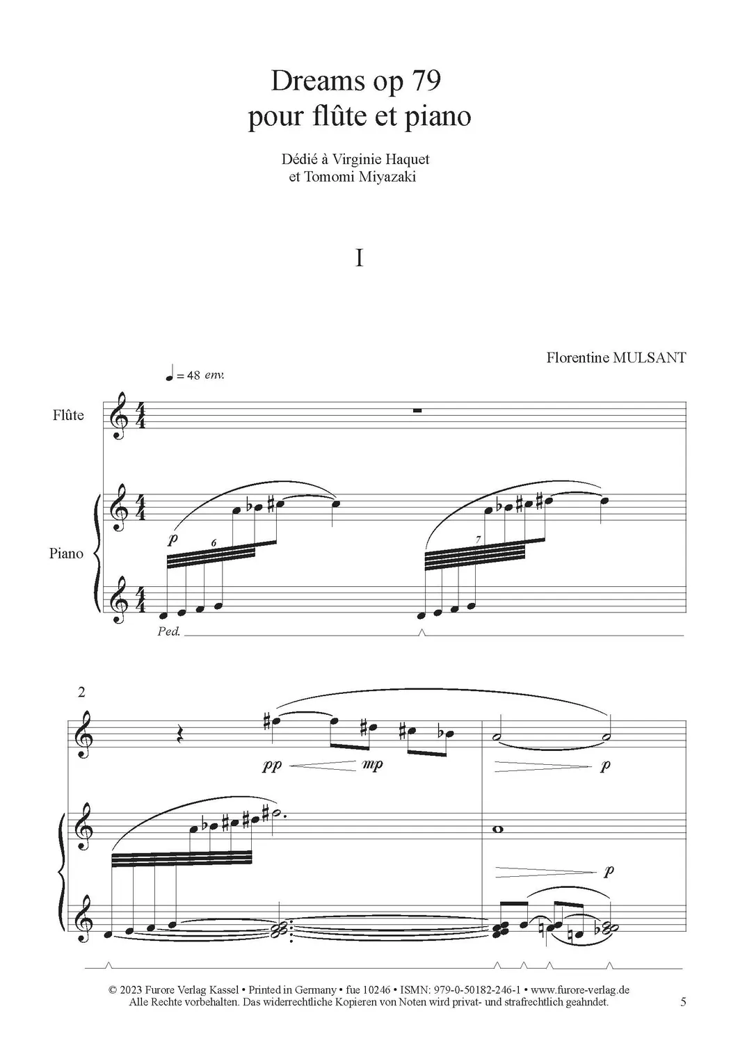 Furore Edition Dreams op. 79 Noten Flöte Klavier 4 Sätze