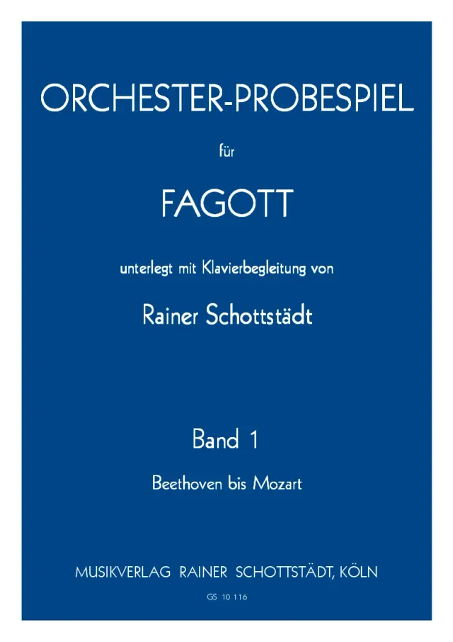 Schottstädt Orchesterstudien Band 1 Noten Fagott Klavier Beethoven Mozart