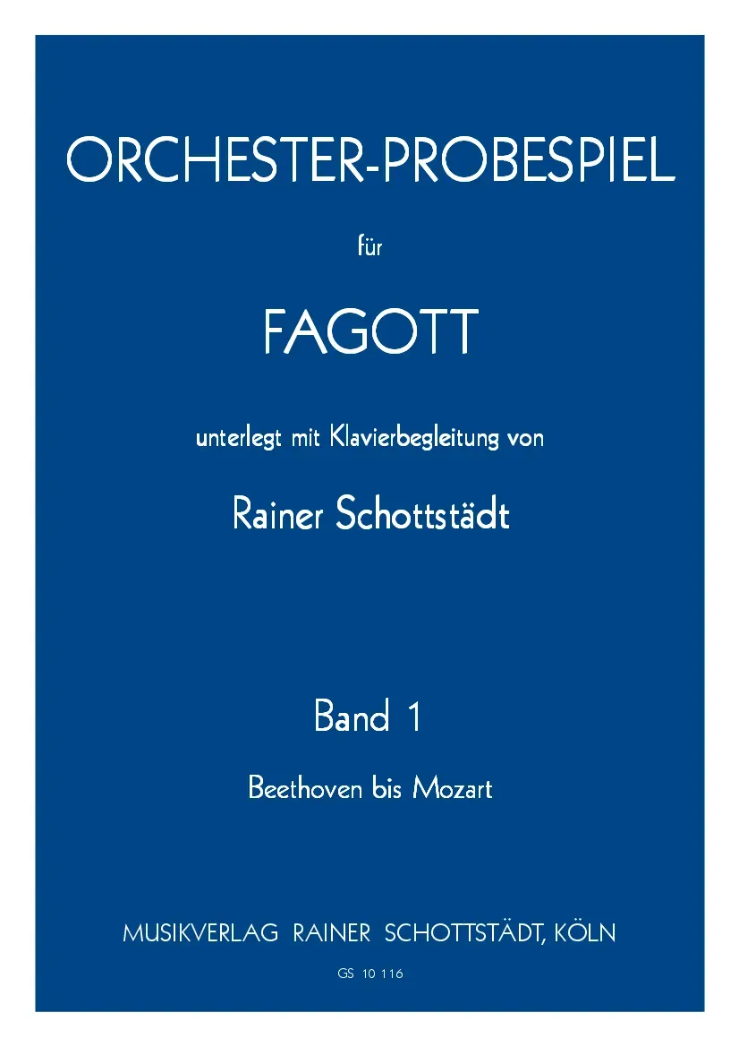 Schottstädt Orchesterstudien Band 1 Noten Fagott Klavier Beethoven Mozart