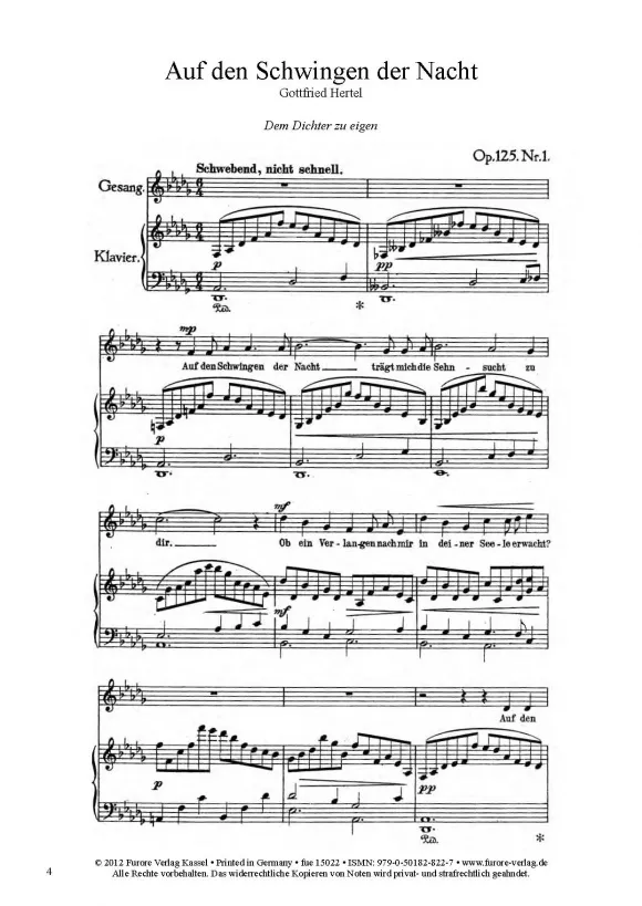 Furore Edition Auf den Schwingen der Nacht Noten Bariton Klavier