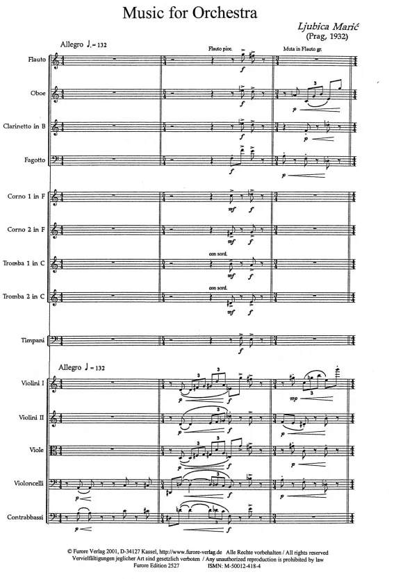 Furore Edition Music for Orchestra Orchester Leihmaterial