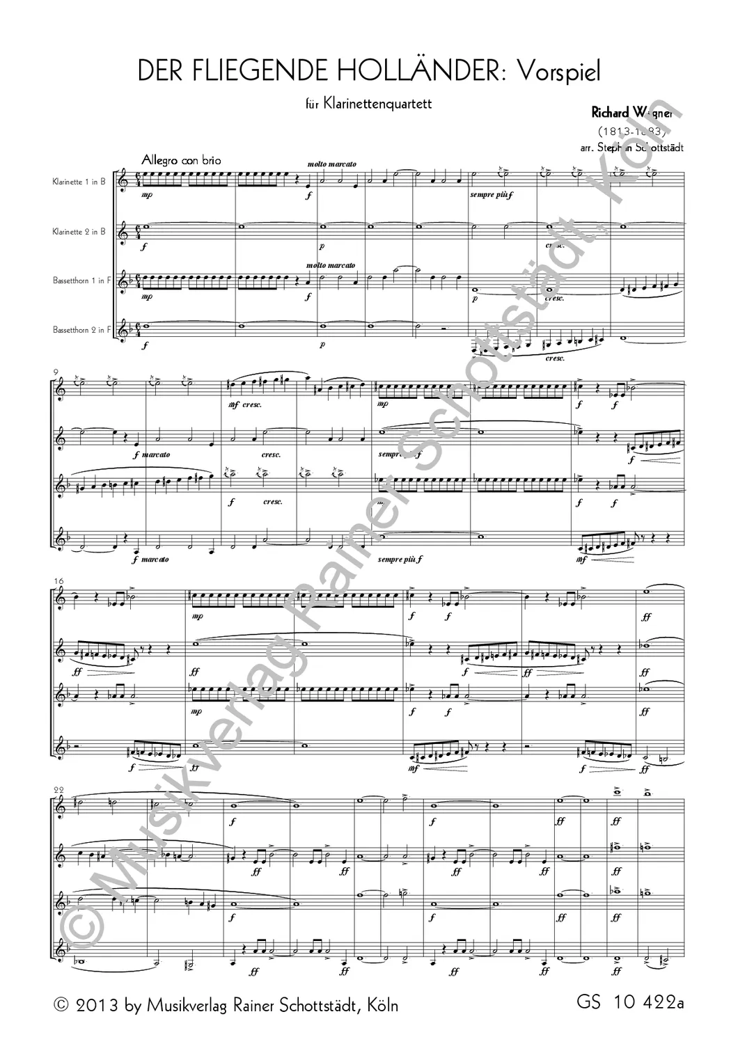 Musikverlag Rainer Schottstädt Vorspiele Szenen Arien Noten Bläser