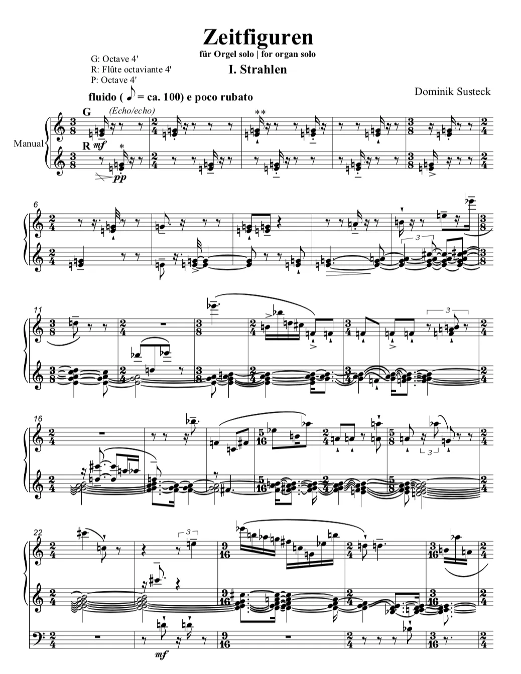 Are Musik Verlag Susteck Zeitfiguren Noten für Orgel 48 Seiten