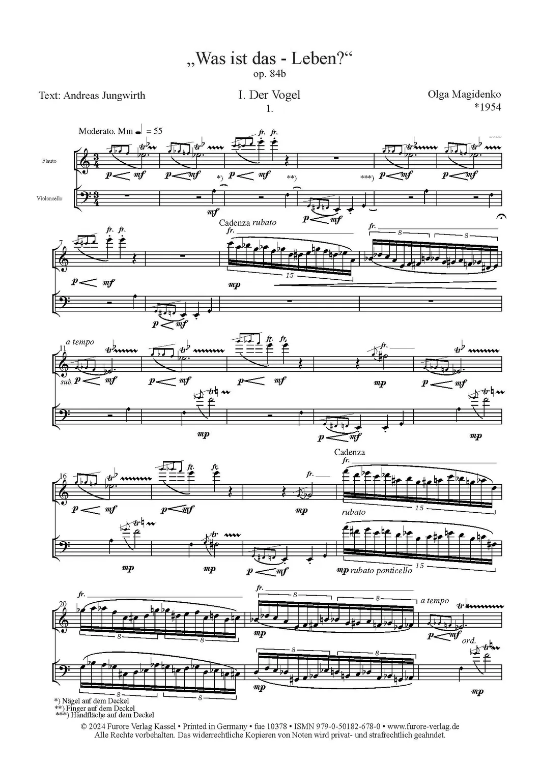 Furore Edition What is it life Noten Sprecher Flöte Cello