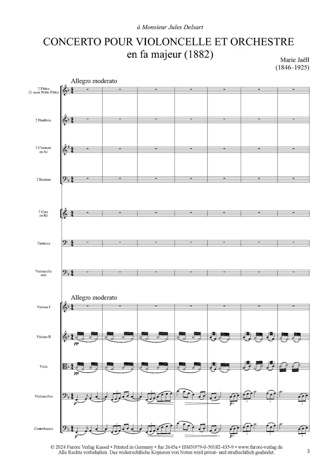 Furore Edition Concerto pour violoncelle 2 Hörner Fassung