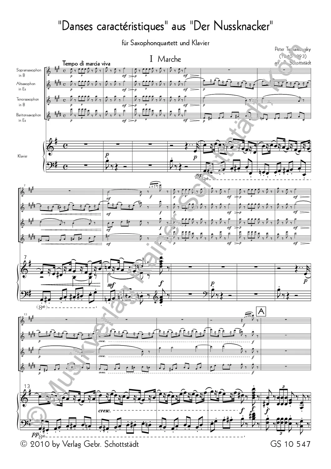 Musikverlag Rainer Schottstädt Danses caractéristiques und Blumenwalzer Noten