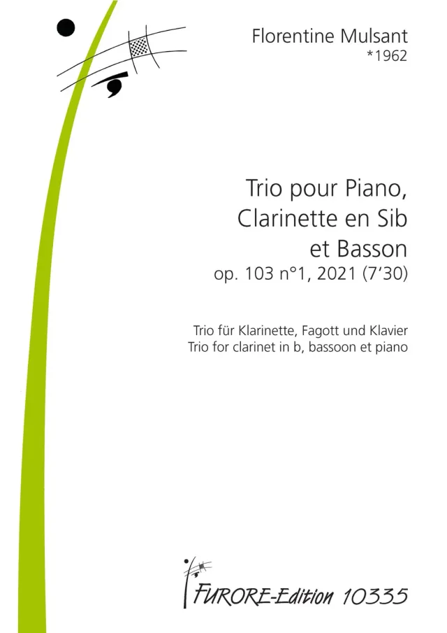 Furore Edition Trio pour Piano, Clarinette en Sib et Basson op. 103 n°1 Noten