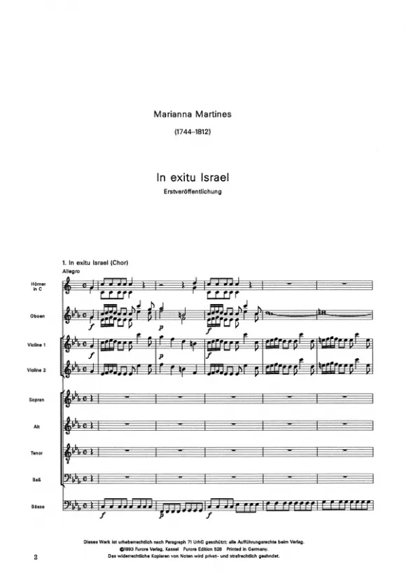Furore Edition In Exitu Israel Psalm Partitur Chor Orchester