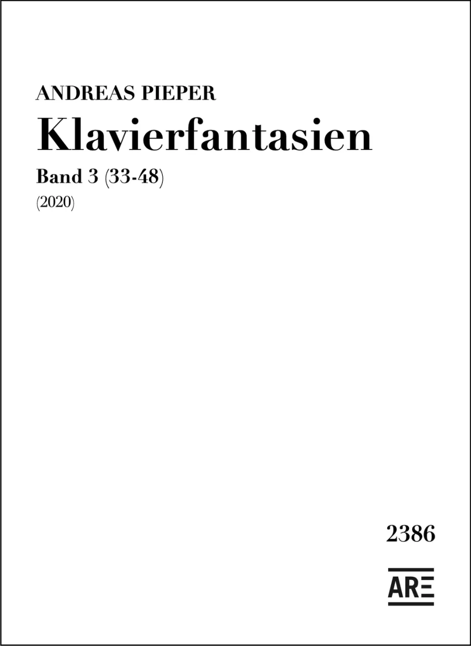 Are Musik Verlag Klavierfantasien Band 3 (33-48) Klaviernoten