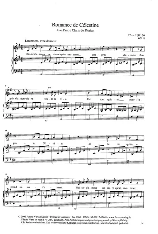 Furore Edition Early French Songs Gesang Klavier Partitur
