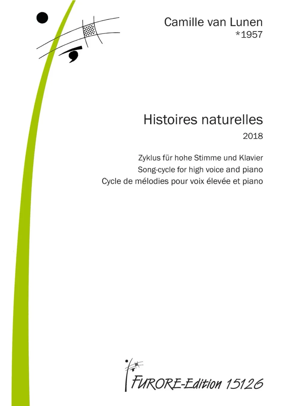 Furore Edition Histoires naturelles Liederzyklus für hohe Stimme und Klavier