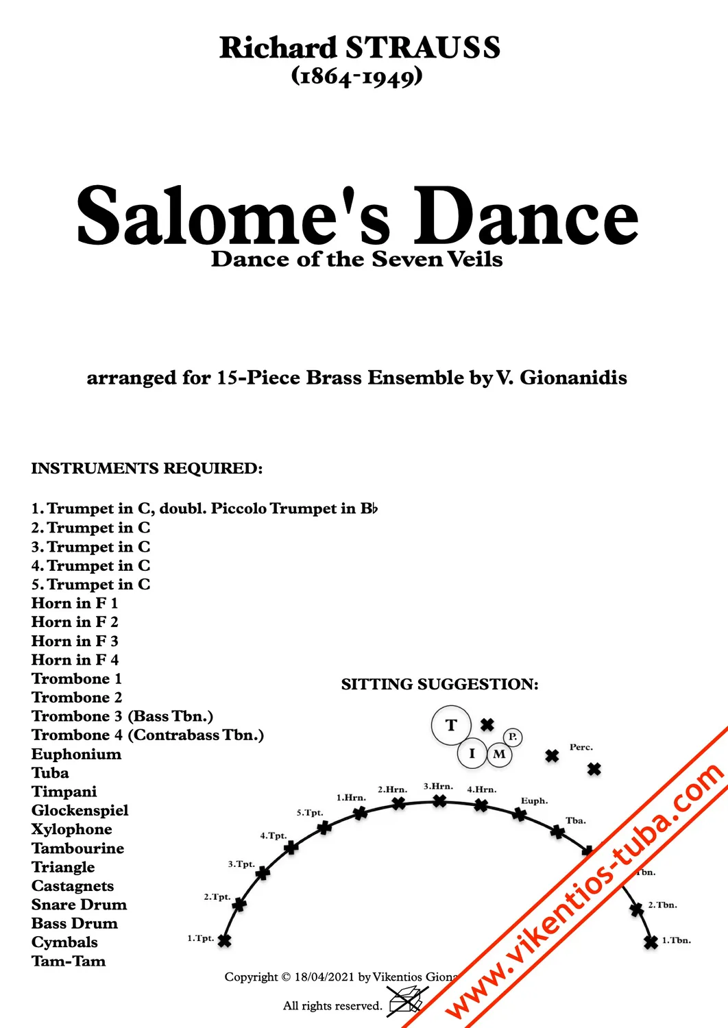 Vikentios Gionanidis Salome’s Dance Noten Blechbläserensemble 15 Stimmen
