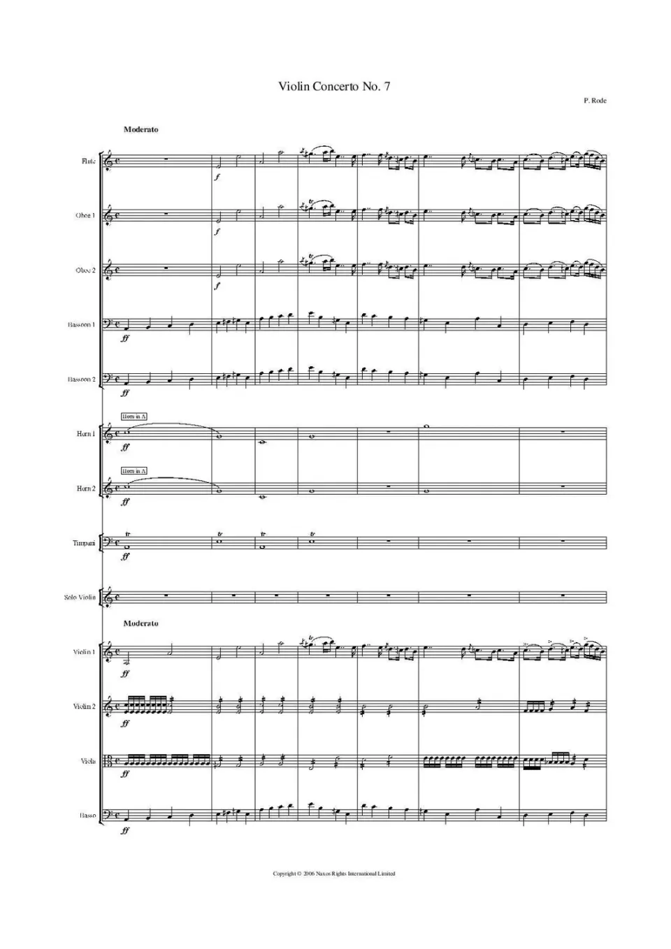 Artaria Rode Violinkonzert Nr.7 Op.9 Noten a-Moll