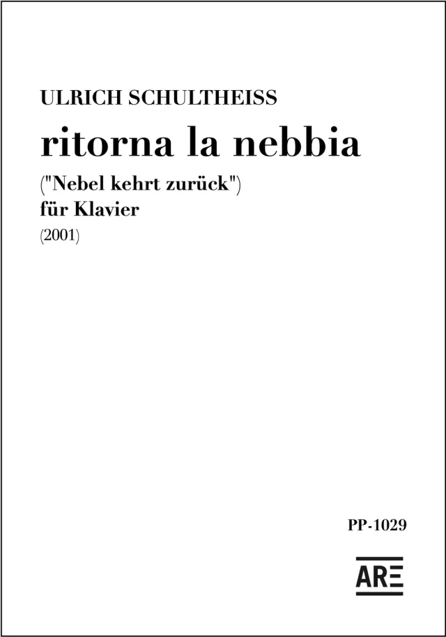 Are Musik Verlag Ulrich Schultheiss ritorna la nebbia Klaviernoten