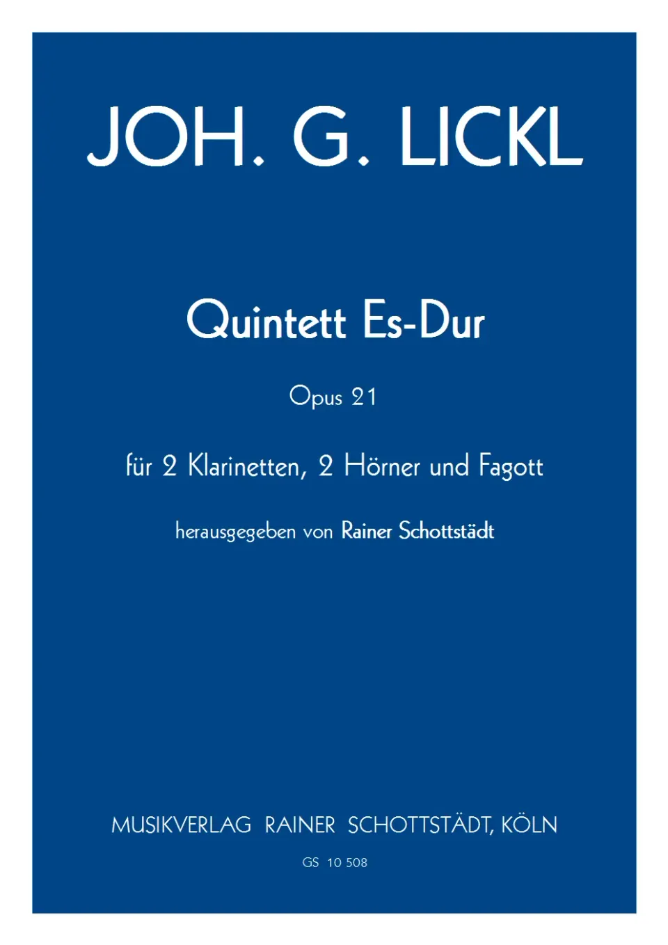 Musikverlag Rainer Schottstädt Quintett Es-dur op. 21 Noten