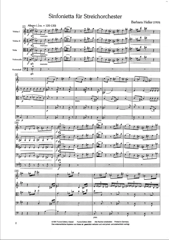 Furore Edition Sinfonietta Streichorchester Mietmaterial