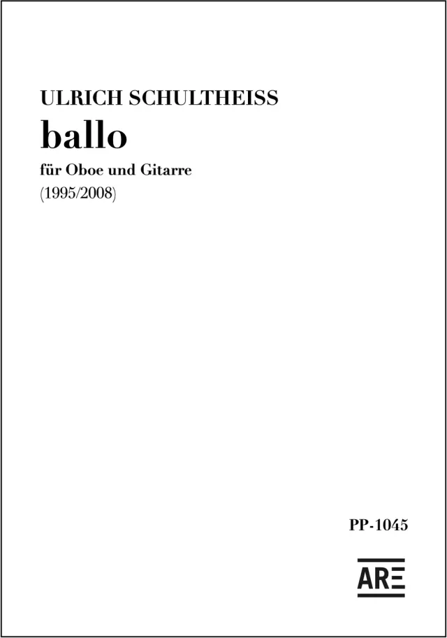 Are Musik Verlag Schultheiss ballo Noten