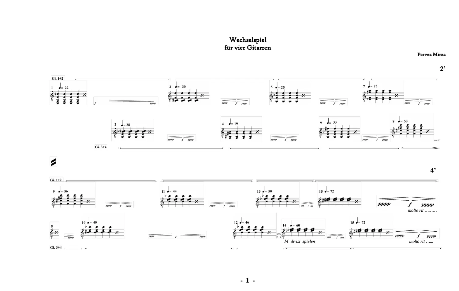 Are Musik Verlag Mirza Wechselspiel Noten 4 Gitarren PDF