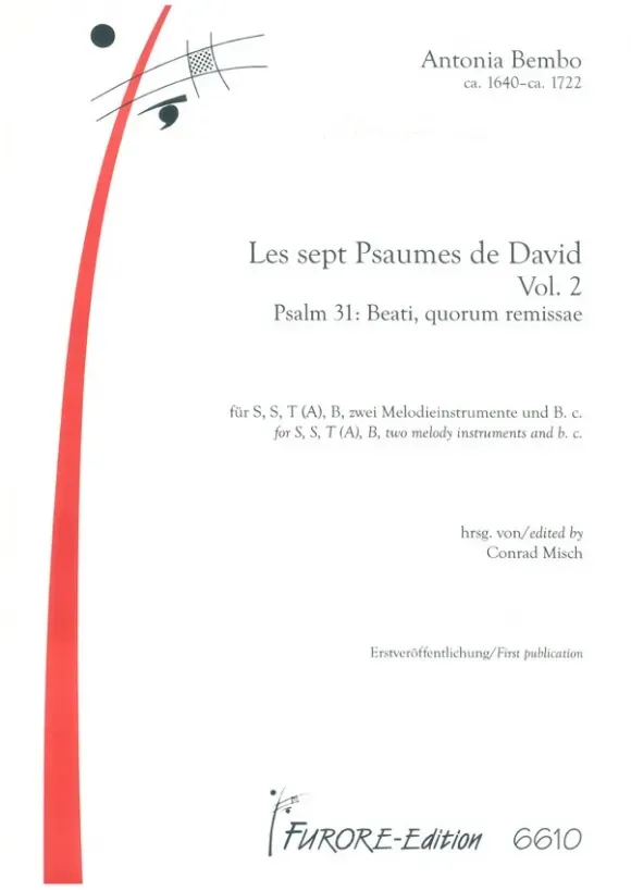 Furore Les sept Psaumes de David Vol. 2 Psalm XXXI Partitur und Stimmen