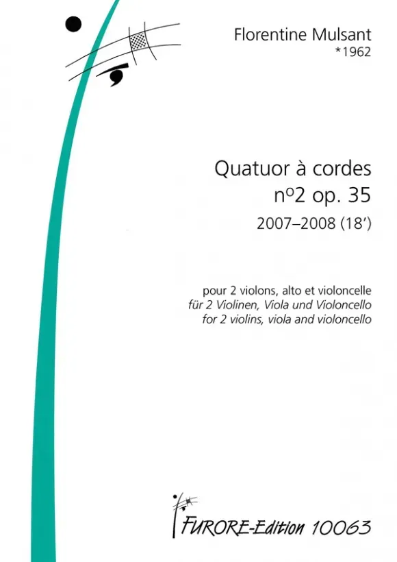 Furore Edition Quatuor à cordes no. 2 op. 35 Streichquartett Noten