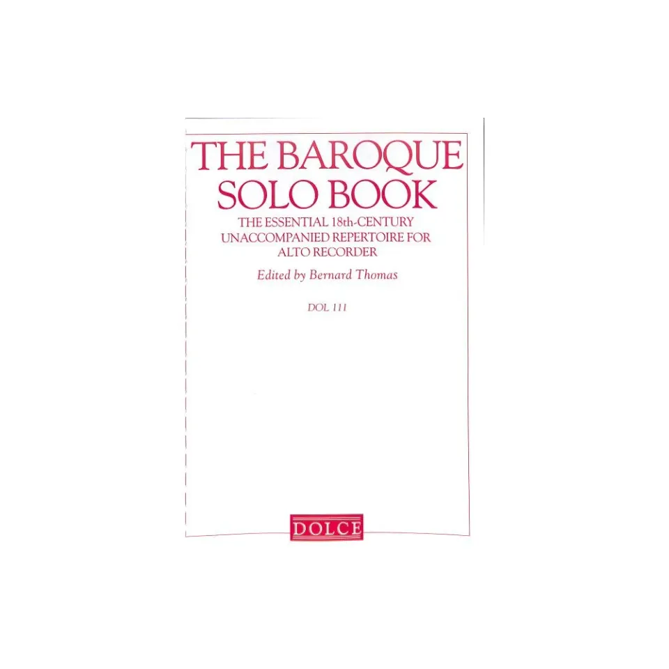 Paul Beuscher The Baroque Solo Book Noten Altblockflöte